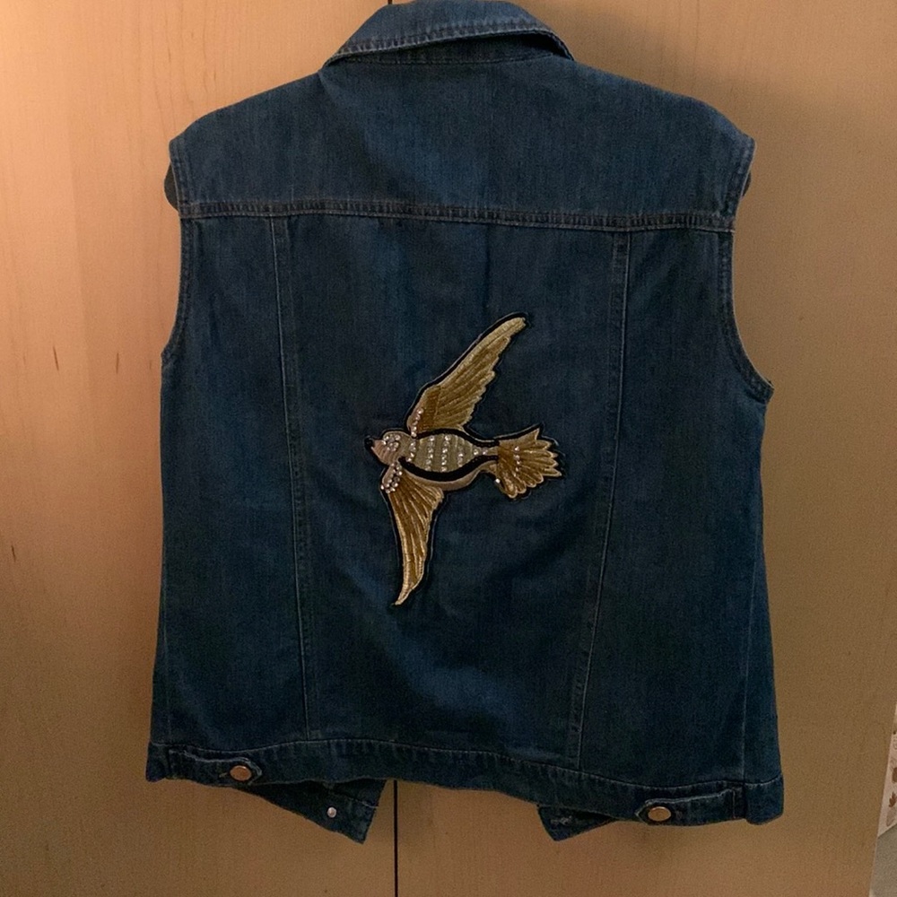 Denim jean vest - size small- Ashley Mason
